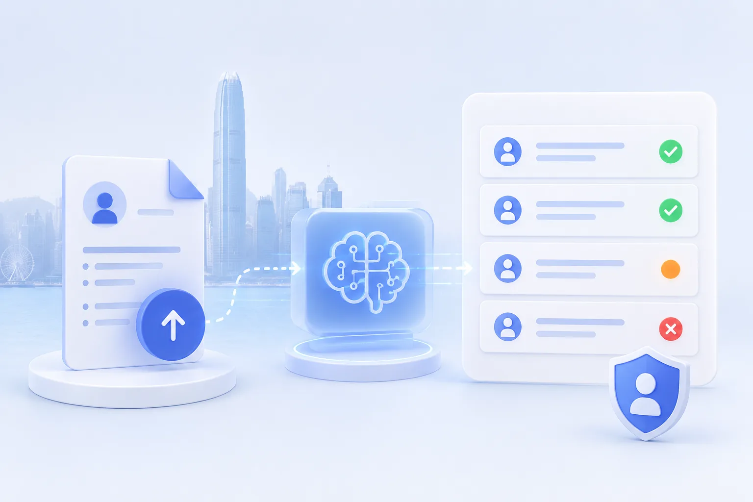 Illustration of resume upload and automatic form prefilling